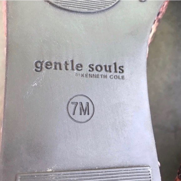 Gentle Souls Leather Reptile Mauve/Black Print Wedge Sandal Multi Sizes NWOB - Picture 13 of 14